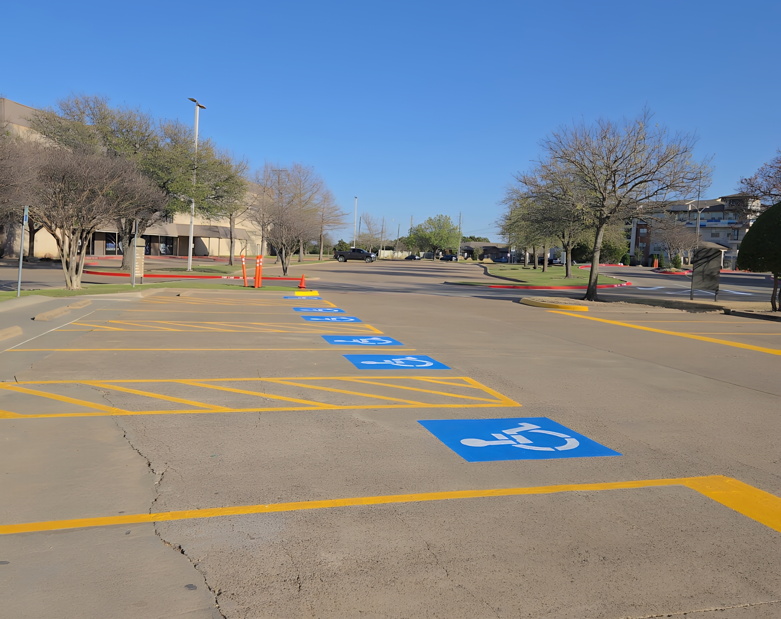 ADA parking lot striping on a commercial property