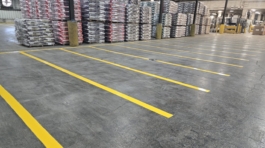 Leading dallas fort worth area striping company stripes a warehouse interior for added safety