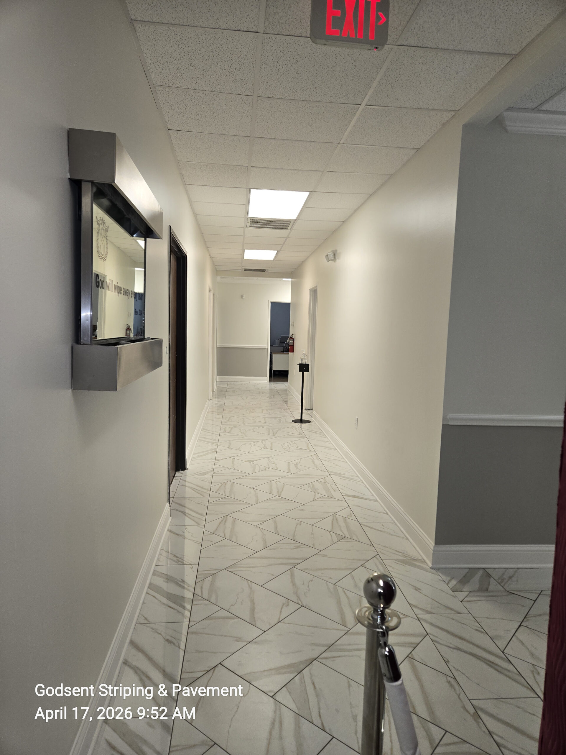 Interior painted commercial building with finished walls