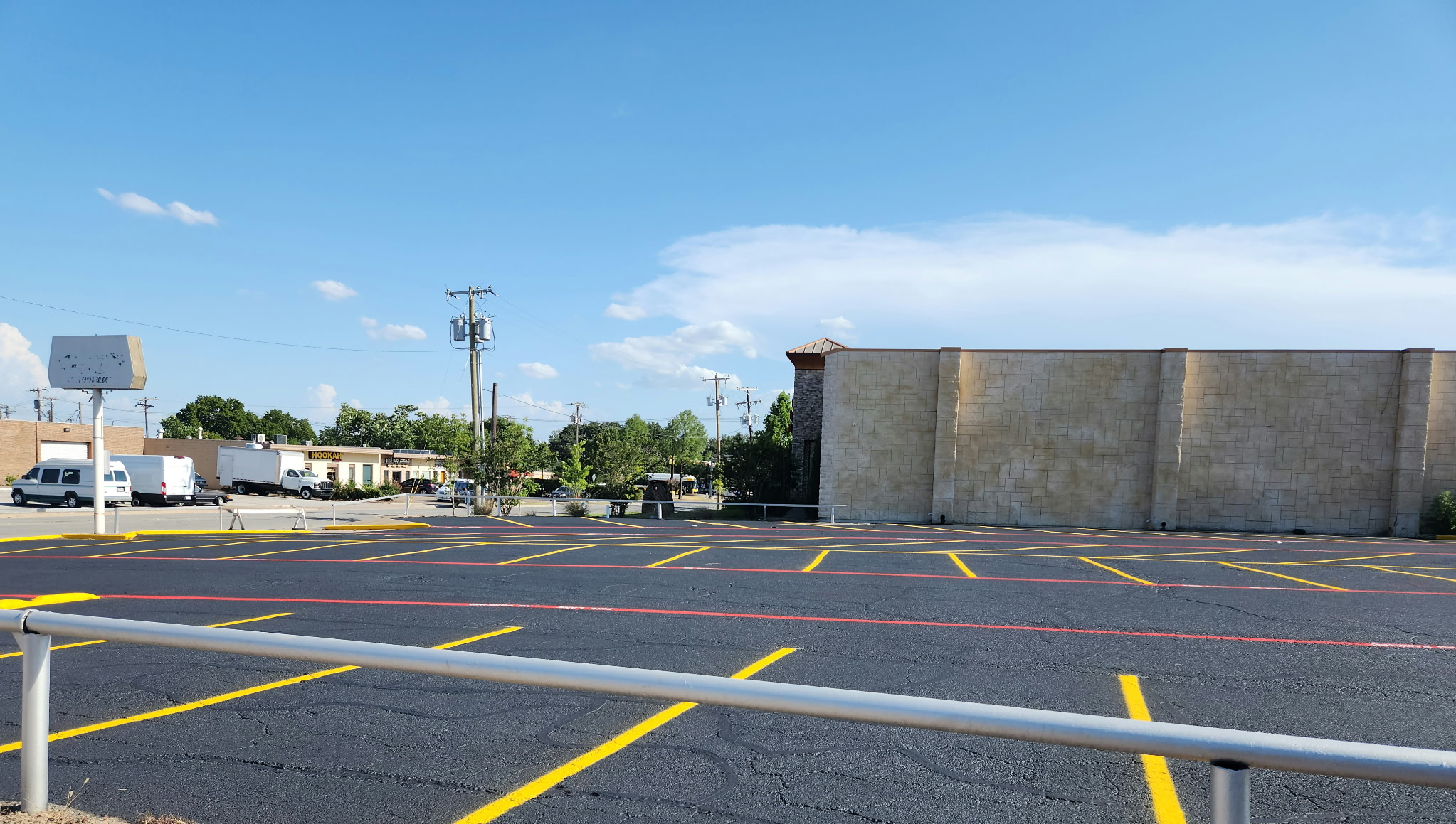 Commercial warehouse after sealcoating